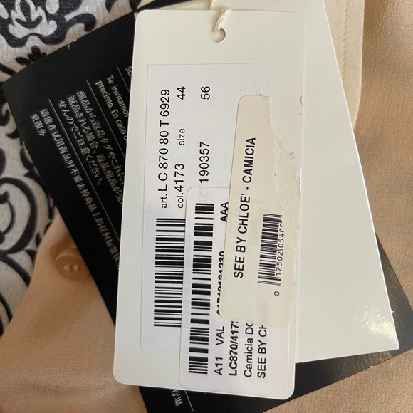 NWT! See By Chloe Colorblock Silk Blouse IT 44 ASO Kim Kardashian - Picture 4 of 16